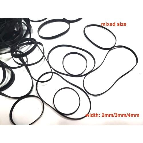 50pcs 2mm 3mm 4mm flat mixed size belt for Repeater tape recorder cassette deck CD DVD player walkman fold