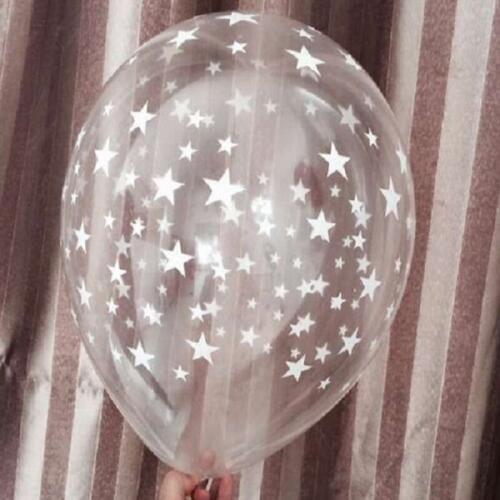 50pcs/lot New Design 12inch Latex Pearl Balloon Cartoon Star Printed Clear Balloon Birthday Party Decoration Air Baloons