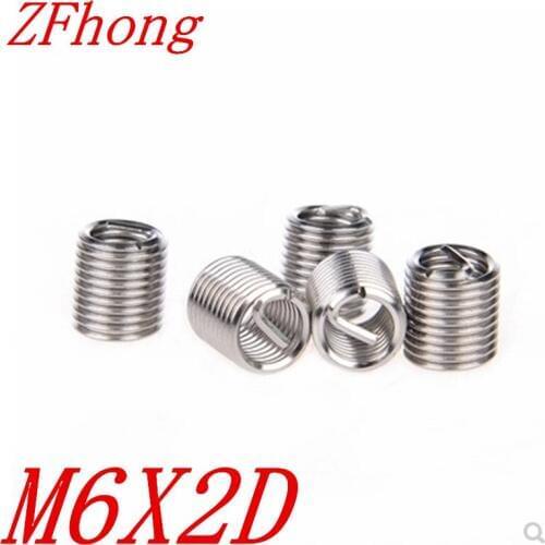 50pcs M6 M6*2D wire thread coil insert for thread repair,coil insert