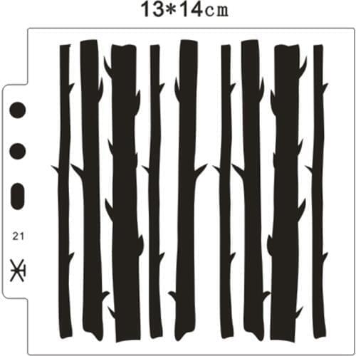 50PCS wholesale Trees forest scrapbook stencils spray plastic mold shield DIY cake hollow Embellishment printing lace ruler