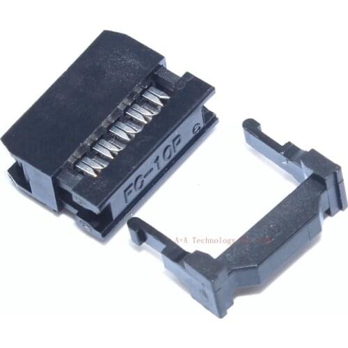 50PCS IDC Socket FC-10P 2.54mm IDC connector 10-pin Cable Socket 10P