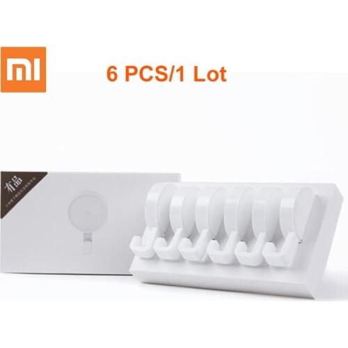6pcs/lot Xiaomi HL Wall Adhesive Life Hook/ Wall Mounted Mop Hook Bedroom Kitchen Wall Holder 3kg max load up Imported 3M Glue