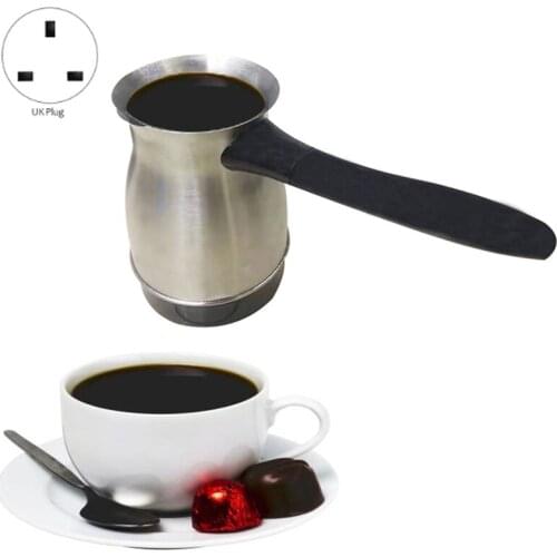 600W 220V Coffee Machine Stainless Steel Turkish Coffee Maker Electrical Coffee Pot Coffee Kettle for Home Office UK Plug
