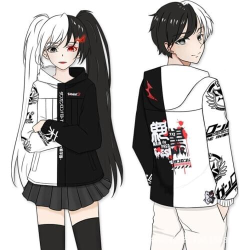 Anime Danganronpa V3 Cosplay Costume Monokuma Cardigans Hooded Hoodie Jacket Woman Man Pluz Size Coat Winter Clothing