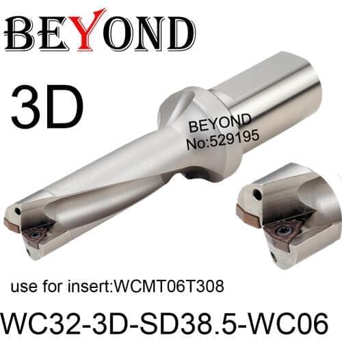 BEYOND WC 3D 38.5mm WC32-3D-SD38.5-WC06 U Drilling Drill Bit use Insert WCMT WCMT06T308 Indexable Carbide Inserts Lathe CNC Tool