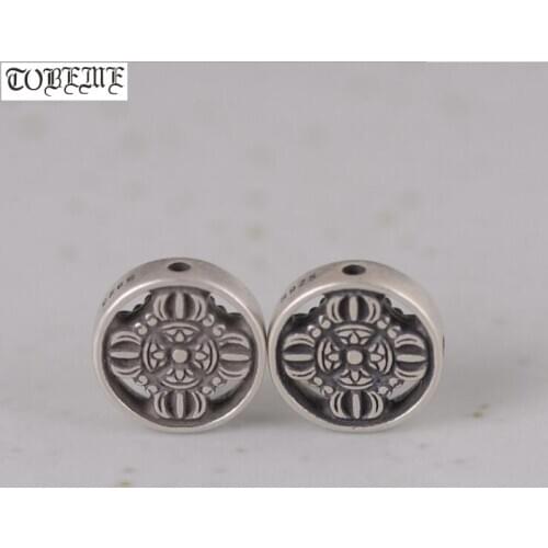 100% 925 Silver Tibetan Beads Buddhist Vajra Beads Tibetan Dorje Beads DIY Jewelry Beads Jewelry Findings