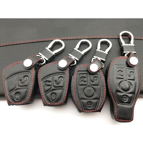 100% leather car key case car key cover For Mercedes-Benz W203 W210 W211 Amg W204 C E S Cls Clk Cla Slk Classe protect shell
