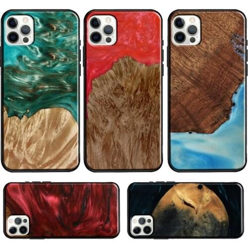 Traveler Protective Wood Resin Case For iPhone 12 Pro Max 12 mini 11 Pro Max 6S 7 8 Plus X XR XS Max SE 2020 Cover