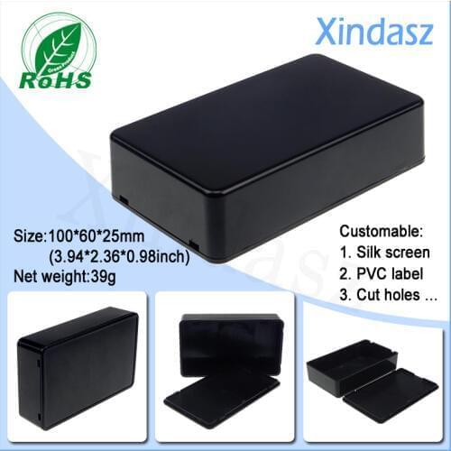100*60*25mm Black small plastic electronic project junction box DIY Enclosure Instrument Case Electrical Supplies