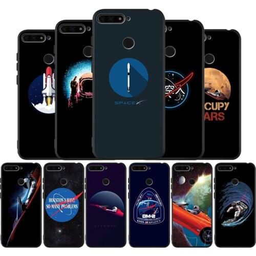 Spacex logo Black TPU Silicone Soft Phone Case For Honor 8X 9 8 10 20 30 Lite Pro MATE 9 10 20 30 Pro Lite