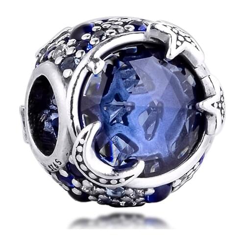 CKK Winter Fit Pandora Bracelets Celestial Blue Stars Charms Silver 925 Original Beads for Jewelry Making Sterling DIY