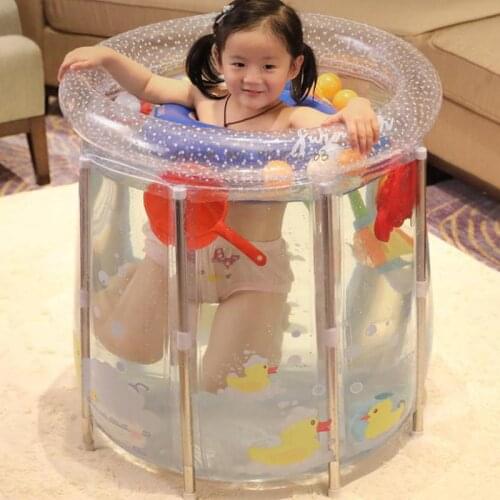 Baby Bath Tub Household Foldable Baby Bath Tub Transparent Childrens Swimming Pool Childrens Indoor Thickened Bathtub