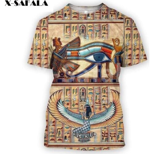 God Egypt Anubis Horus Eyes Tattoo Summer Fashion Men Women 3D All Over Printed T Shirts Unisex Harajuku Shirt Casual Tee