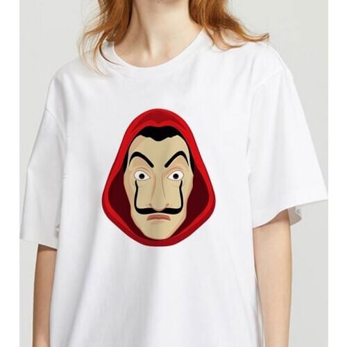 The House of Paper T Shirt New Money Heist Women La Casa De Papel Tshirt Women Vogue Casual Dali Mask Casa De Papel T-shirt Top