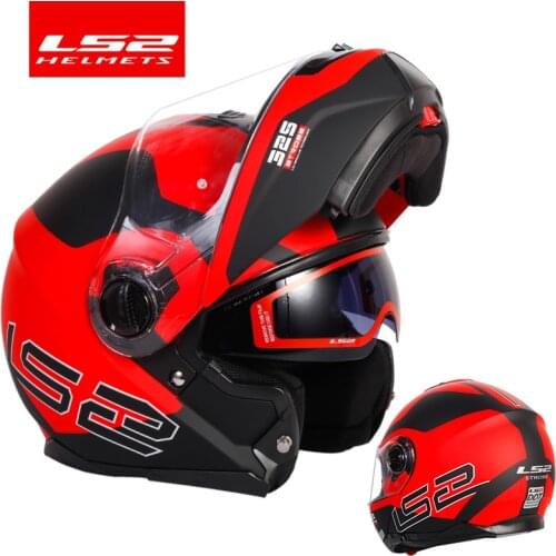 LS2 STROBE flip up motorcycle helmet ls2 ff325 dual lens visor helmets Capacete Cascos Moto Casques DOT approved
