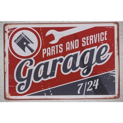 1pc 24 h Mechanic car repair garage maintenance Parts Tin Plate Sign wall man cave Decoration Man cave Art Poster metal vintage