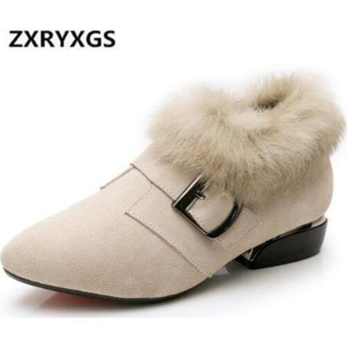 2021 New Warm winter Boots Women Shoes Large Size Matte Cowhide Leather Boots Women Non-slip Comfort Women Boots Fashion Shoes