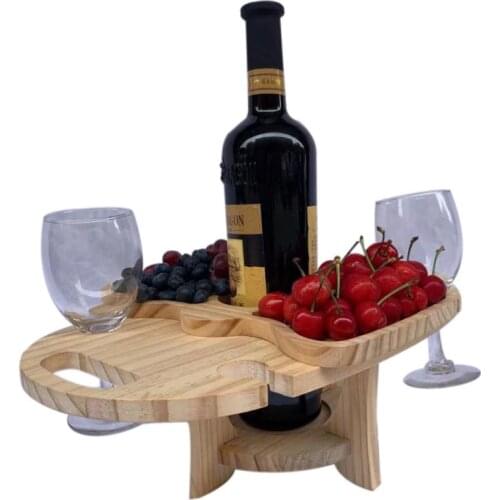 New Outdoor Wine Table Portable Wine Table Outdoor Picnic Wine Glass Holder For Camping Dining Removable Mini Furniture Party