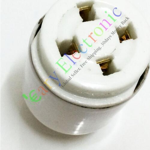 Wholesale and retail 2pc 4pin GOLD Ceramic Vacuum Tube converter Adapter Socket base audio amplifier free shipping