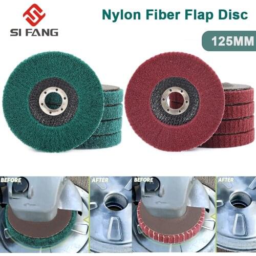 125mm Nylon Fiber Flap Wheel Disc For Angle Grinder Dremel Accessories 120/320 Grit Polishing Cleaning 2-10Pcs