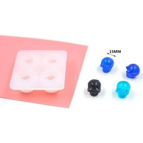 Jewelry Pendant Transparent UV Resin Mold Mini Skull Shape Silicone Mold for DIY Necklace Bracelet Making Finding Accessories