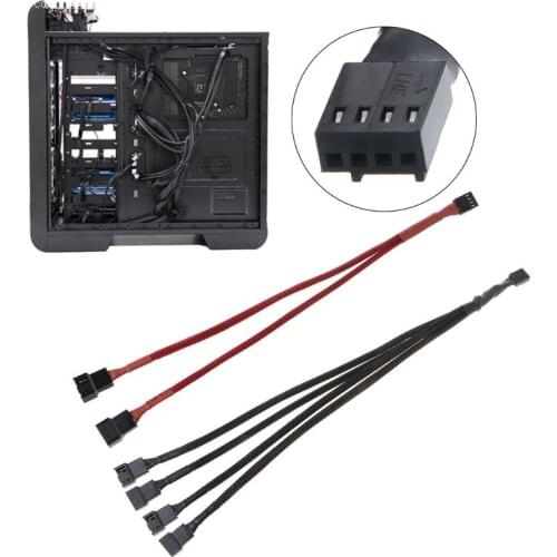 PWM 4pin Fan Sleeved Extension Splitter Hub Cables Motherboard CPU 4 pin to 2 4 N2UB