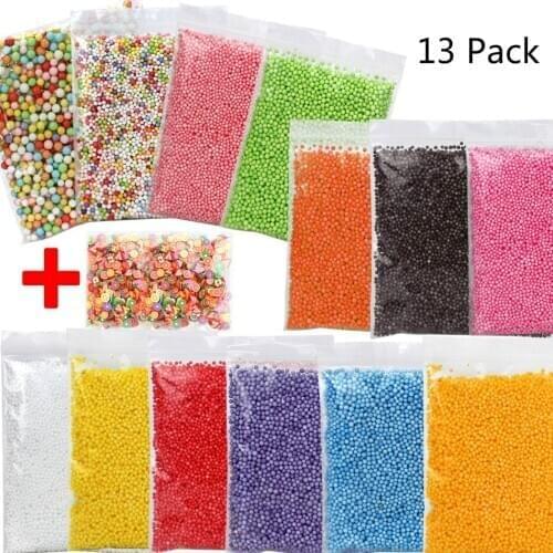 13 Pack Foam Beads Colorful Styrofoam Foam Balls for Stick to Slime, (Approx 100000 Pieces), 0.1-0.35 inch Arts Crafts, Small Fo