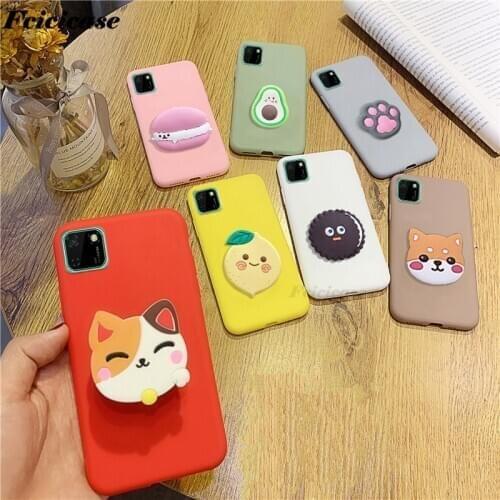 For Huawei Y5p Silicone Case 3D Cartoon Phone Holder Cover For Huawei Y5p 2020 DRA-LX9 Y 5p Y5 p Honor 9S 9 S 5.45inch Stand Bag