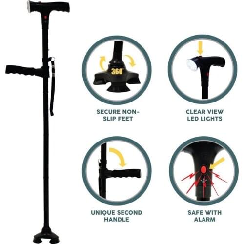 Collapsible Telescopic Folding Cane Elder Cane LED Walking Trusty Sticks Elder Crutches Mothers Elder Fathers walking sticks