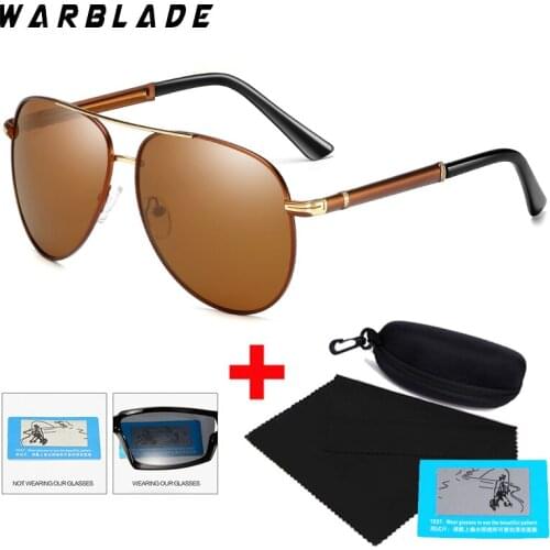 WarBLade New Polarized Sunglasses Men Classic Alloy Frame Pilot Sun Glasses Male Vintage Oval Driving Goggles Oculos With Box