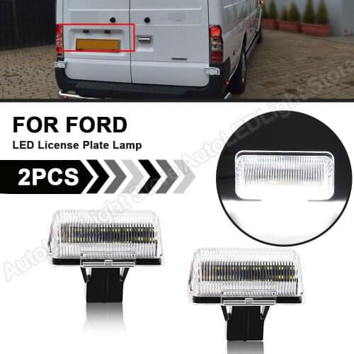 2Pcs For Ford Transit MK6 MK7 1985-2013 For Ford Transit Connect 2002-2013 LED License Number Plate Light OEM#4388111,173284
