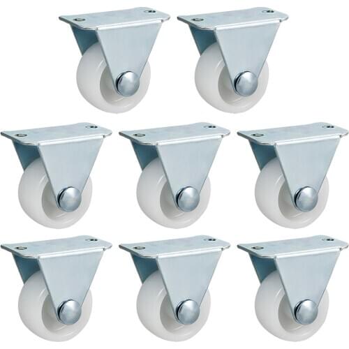 Uxcell 2 Inch Fixed Caster Wheels PP Top Plate Mounted Caster Wheel 1.0inch Fixed 8pcs