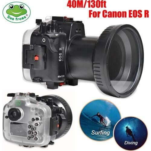 Seafrogs 40M 130ft Diving Housing Waterproof Case For Canon EOS R Camera 16-35mm 24-105mm 100mm Lens Protective Cover Shell