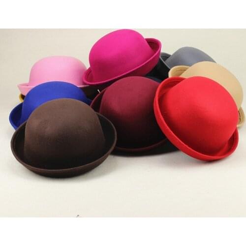 Korean Version Dome Girl Performance Stage Jazz Hat Solid Color Spring Summer Adult Fashion New Red Felt Hat Women Cap