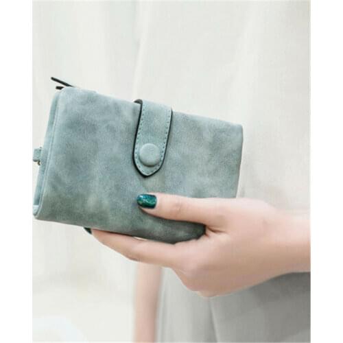 Frosted Wallet Female Short Korean Student Small Fresh and Cute Three-fold Wallet Card Holder