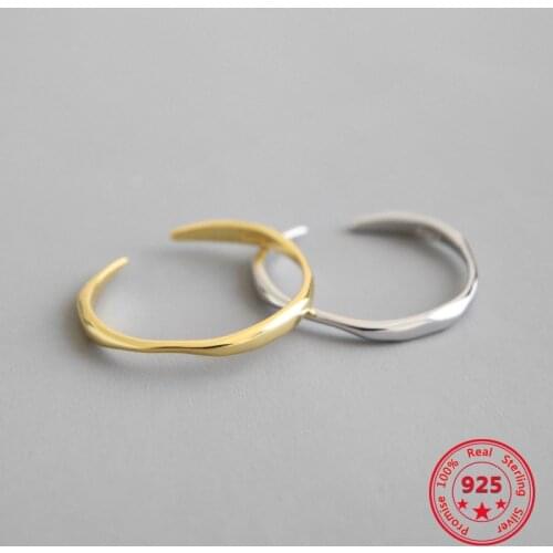 Korean Popular S925 Sterling Silver Ring INS Minimalist Style Irregular Wave Pattern Clause Womens Opening Accessories
