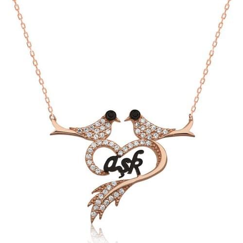 Alegra Silver Sterling Silver Heart Pigeon Female Necklace