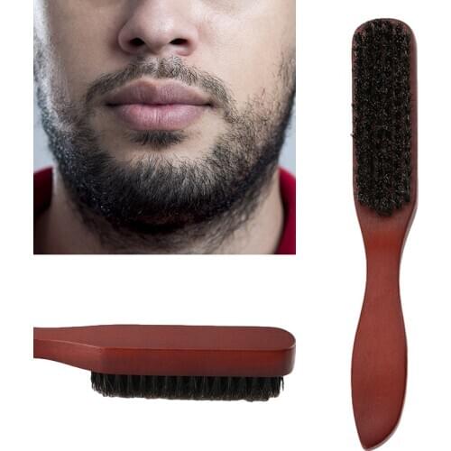 1pc Shaving Brush Hair Brush Wood Handle Boar Bristle Beard Comb Men Facial Hair Cleaning Brush Professional Beard Shaving Tools