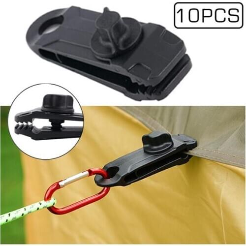 10 pcs Clip tente en plastique pour camping plein air Tent Clip Adjustable Plastic Heavy Duty Windproof Awning Clamp Outdoor Cam