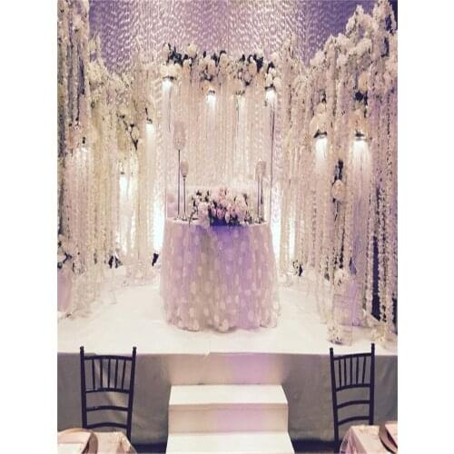 100Pcs/lot 39Inch Artificial White cattleya orchids strings wedding silk flower floral arrangement wedding props supplies