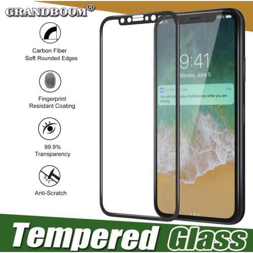 1000pcs 3D Curved Carbon Fiber Full Coverage Tempered Glass Screen Protector For iPhone 12 Mini 11 Pro Max XS XR X 8 7 6 Plus SE