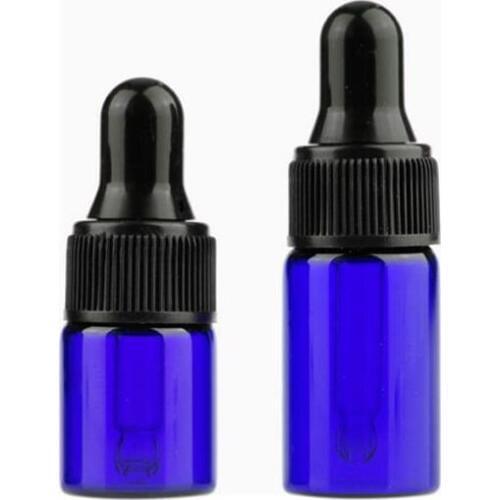 2ml 3ml Essential Oils Bottles Black Dropper Bottles Refillable blue Glass Bottles Dropper Fragrance Vials F20171492