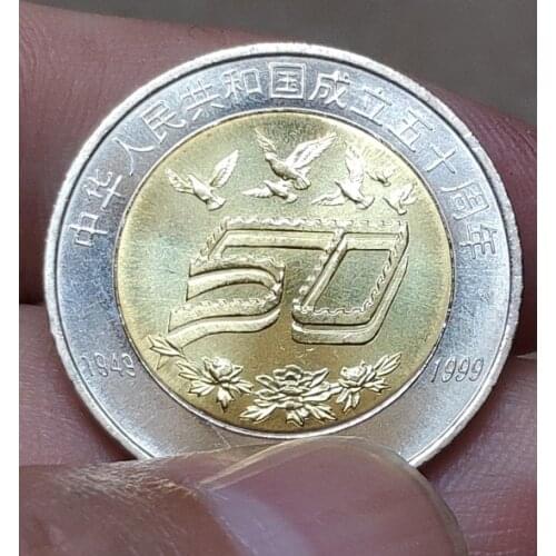 25.5mm 50 Years 1999 ,100% Real Genuine Comemorative Coin,Original Collection