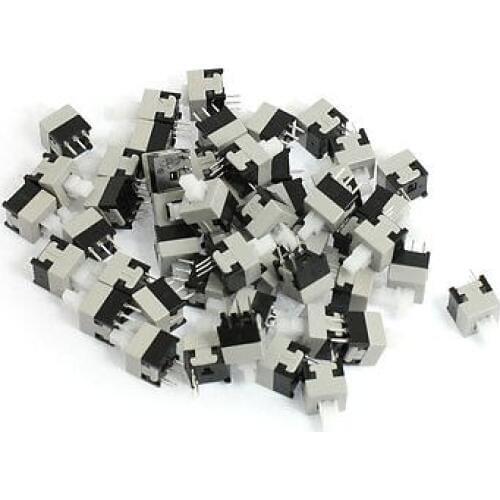 50PCS Self Locking 3 Pin Mini Push Button Switches 8.5x8.5mm