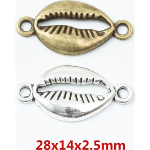 55 pieces of retro metal zinc alloy shell pendant for DIY handmade jewelry necklace making 6746