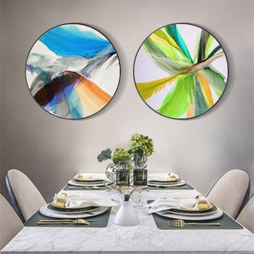 Abstract Nordic Modern Colorful Geometry Feather Wall Art Picture Poster Print For Living Room Home Office Canvas Painting Decor