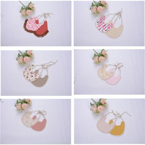 Blotona 1PC Newborn Baby Boys Girls Cute Saliva Towel Feed Double-deck Cotton Bib Dribble Bandana Scarf