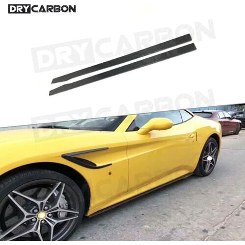 2pcs Car Kit High Quality Carbon Fiber Side Skirts For Ferrari California Bumper Lip FRP Car Styling