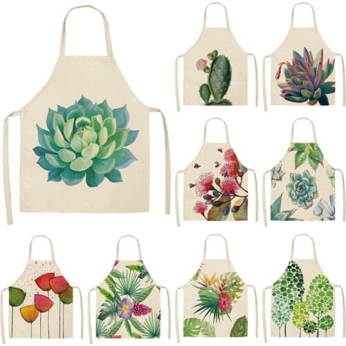 Succulent flower pattern kids apron Apron for children barista goods for home kitchen Woman kitchen apron apron for kitchen