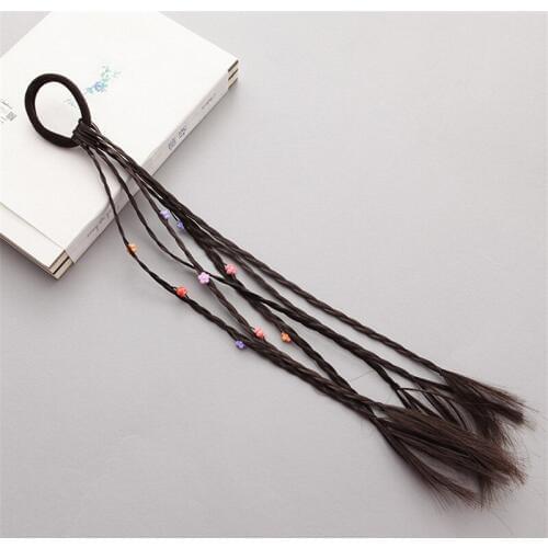 Kids Handmade Wig Elastic Hair Band Dimensional Dolls Flowers Rubber Band Hair Accessories Headdress Headwear Girls Headband